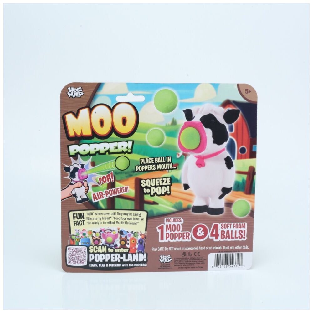 Hog Wild Axoloti Moo & T-Rex Popper Soft Foam Ball Shooter Indoor/Outdoor Toy