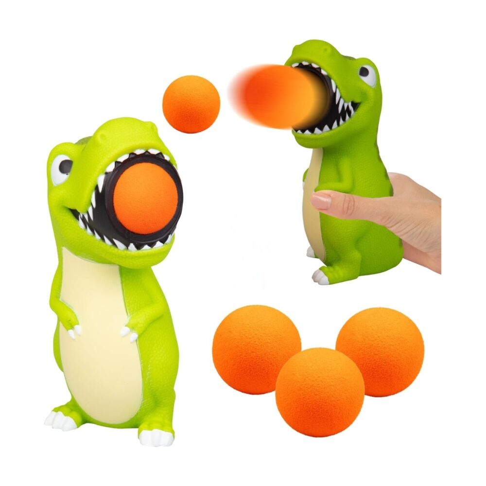 Hog Wild Axoloti Moo & T-Rex Popper Soft Foam Ball Shooter Indoor/Outdoor Toy