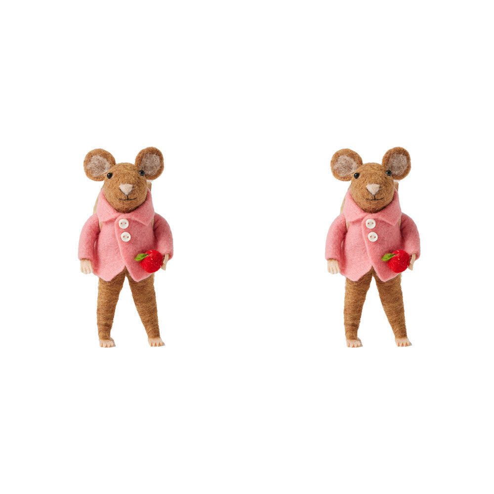 2PK Jiggle & Giggle Wendy Felt Mouse Figurine Home Decor