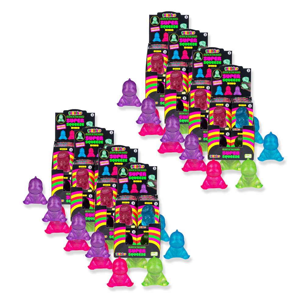 8PK Smooshos Super Squeeze Gid Dino Soft Compact Multi-Coloured Squishy Toy Assorted