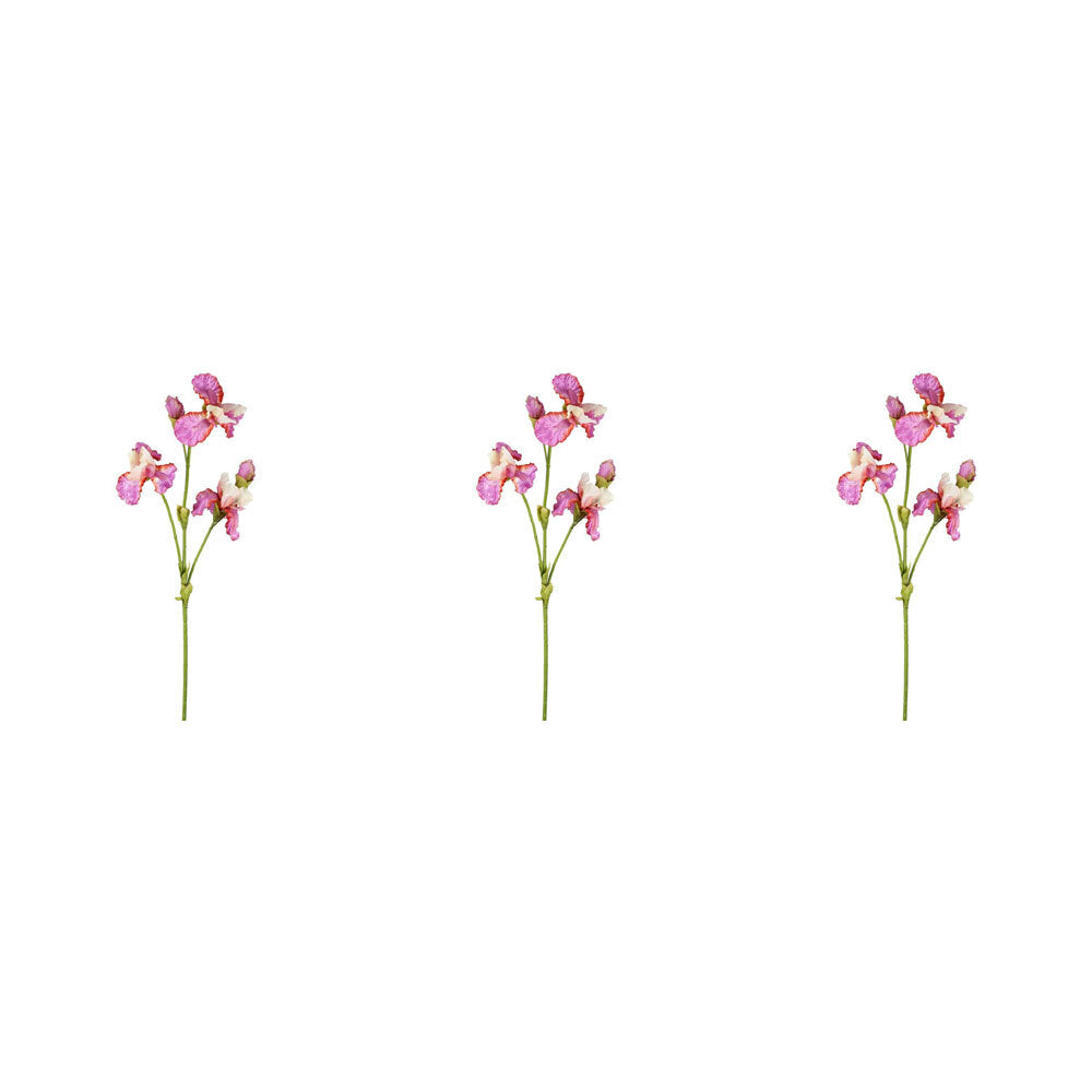 3PK Belle Iris Spray Artificial Flower Plant 102cm - Lavender/Cream
