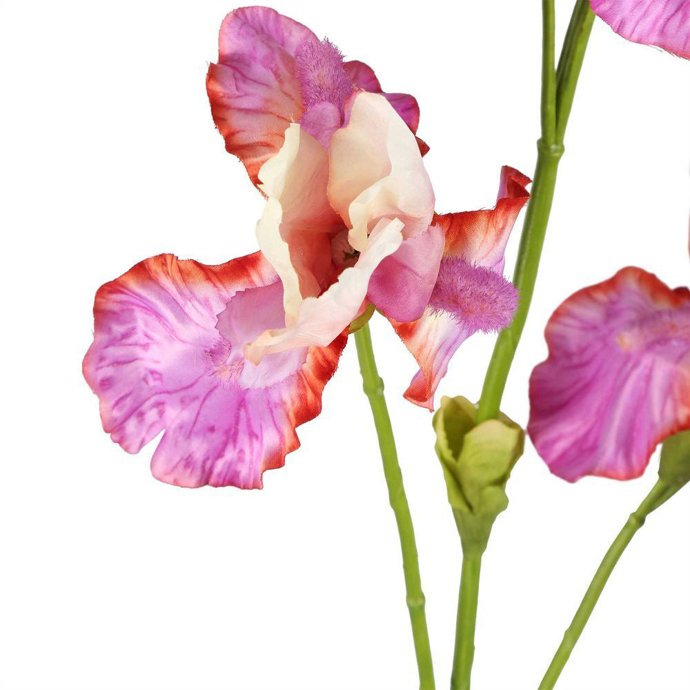 3PK Belle Iris Spray Artificial Flower Plant 102cm - Lavender/Cream