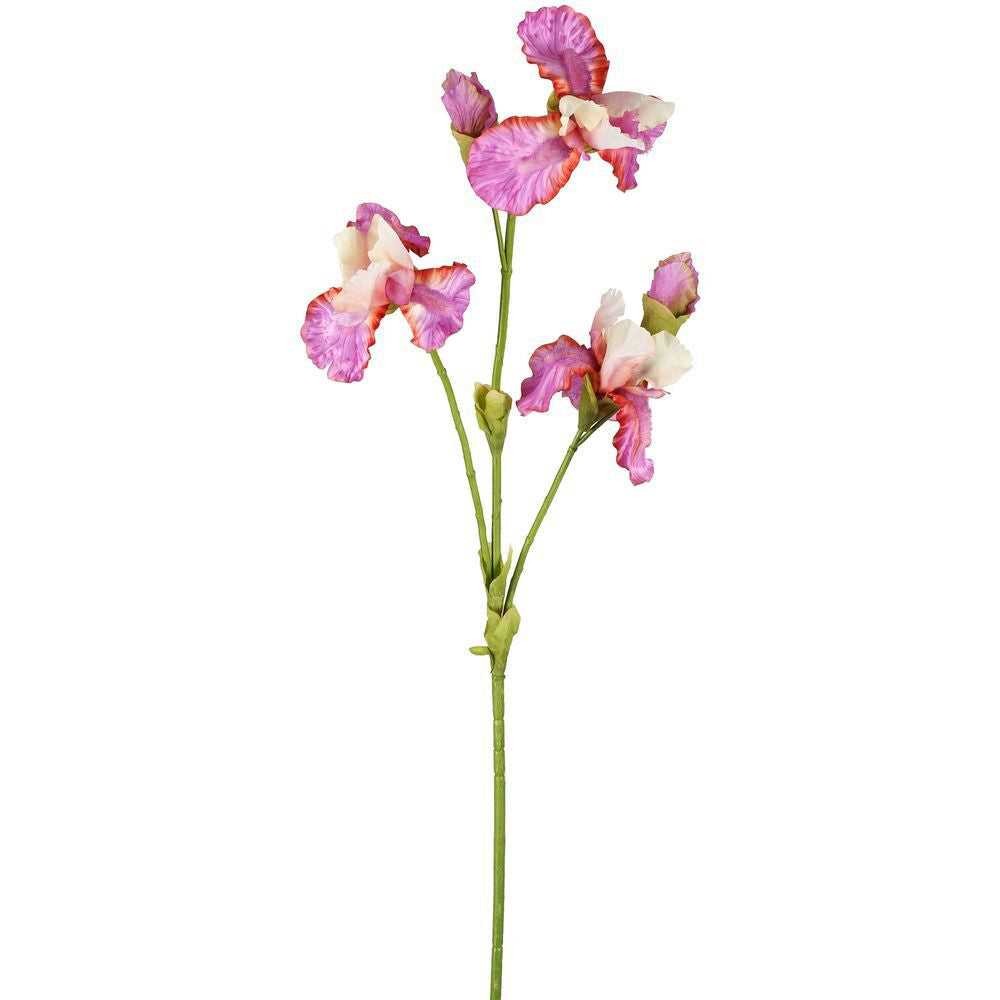 3PK Belle Iris Spray Artificial Flower Plant 102cm - Lavender/Cream