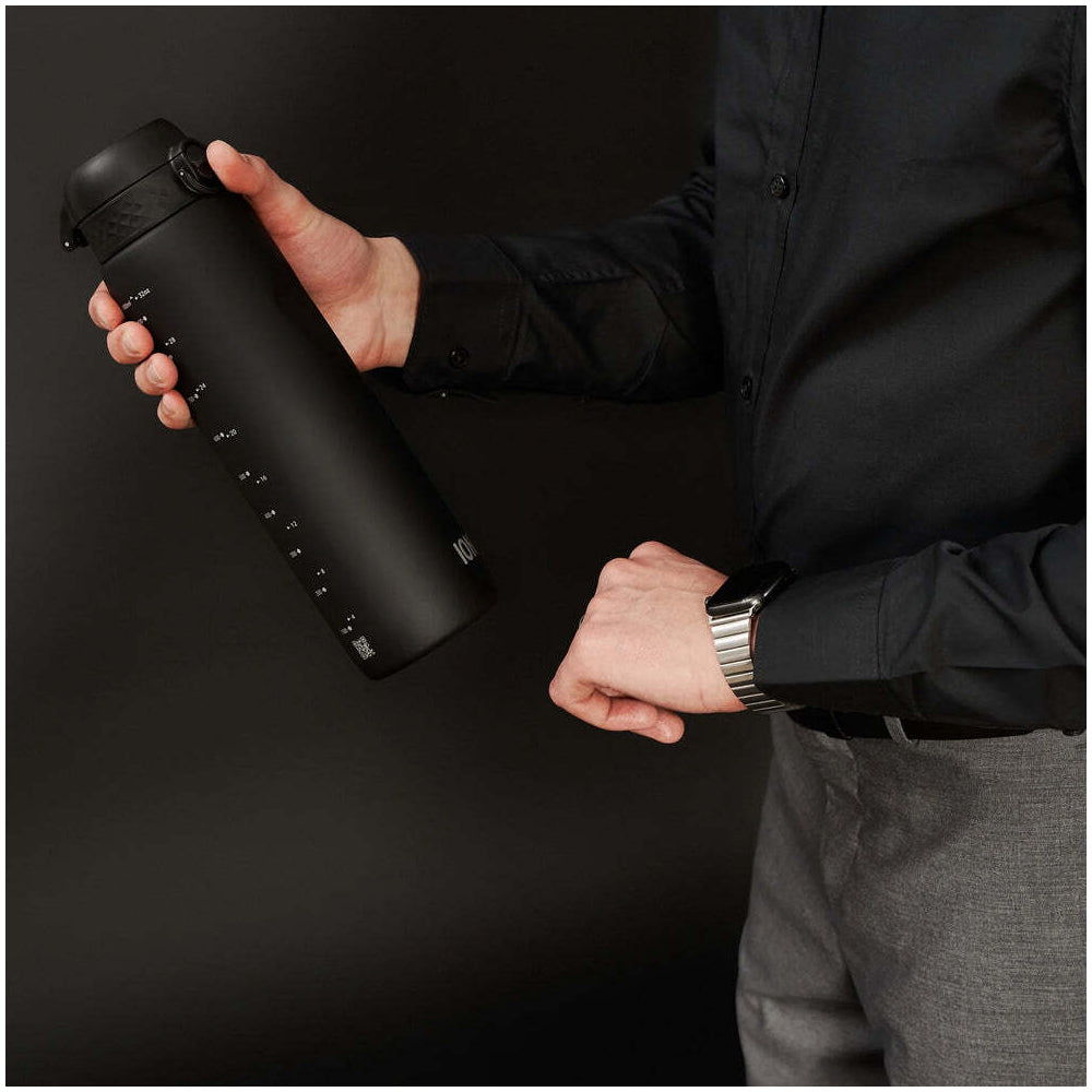 Ion8 Quench Recyclon Plastic Drink/Water Bottle Black 1L