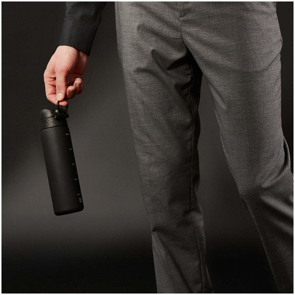 Ion8 Slim Recyclon Plastic Drink/Water Bottle Black 500ml