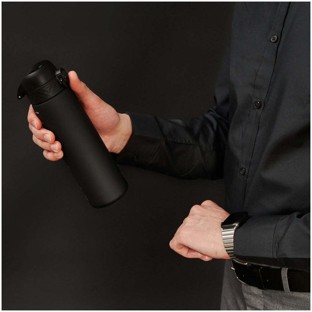 Ion8 Slim Recyclon Plastic Drink/Water Bottle Black 500ml