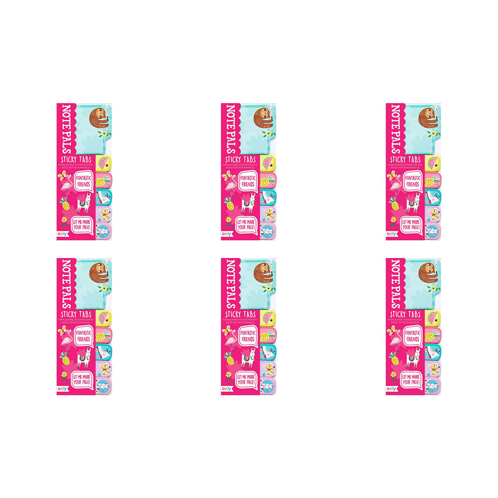 6PK Ooly School Sticky Note Pals 120-Tabs 6y+ - Funtastic Friends