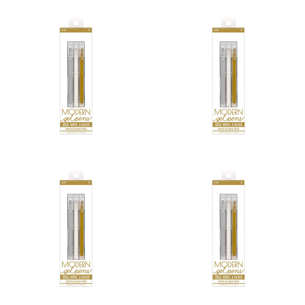 4x 3pc Ooly Modern Metallic Gel Pens Writing Stationery 3y+