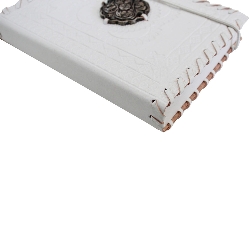 4PK LVD Leather Writing Notebook Office Stationery 15cm - White Medal