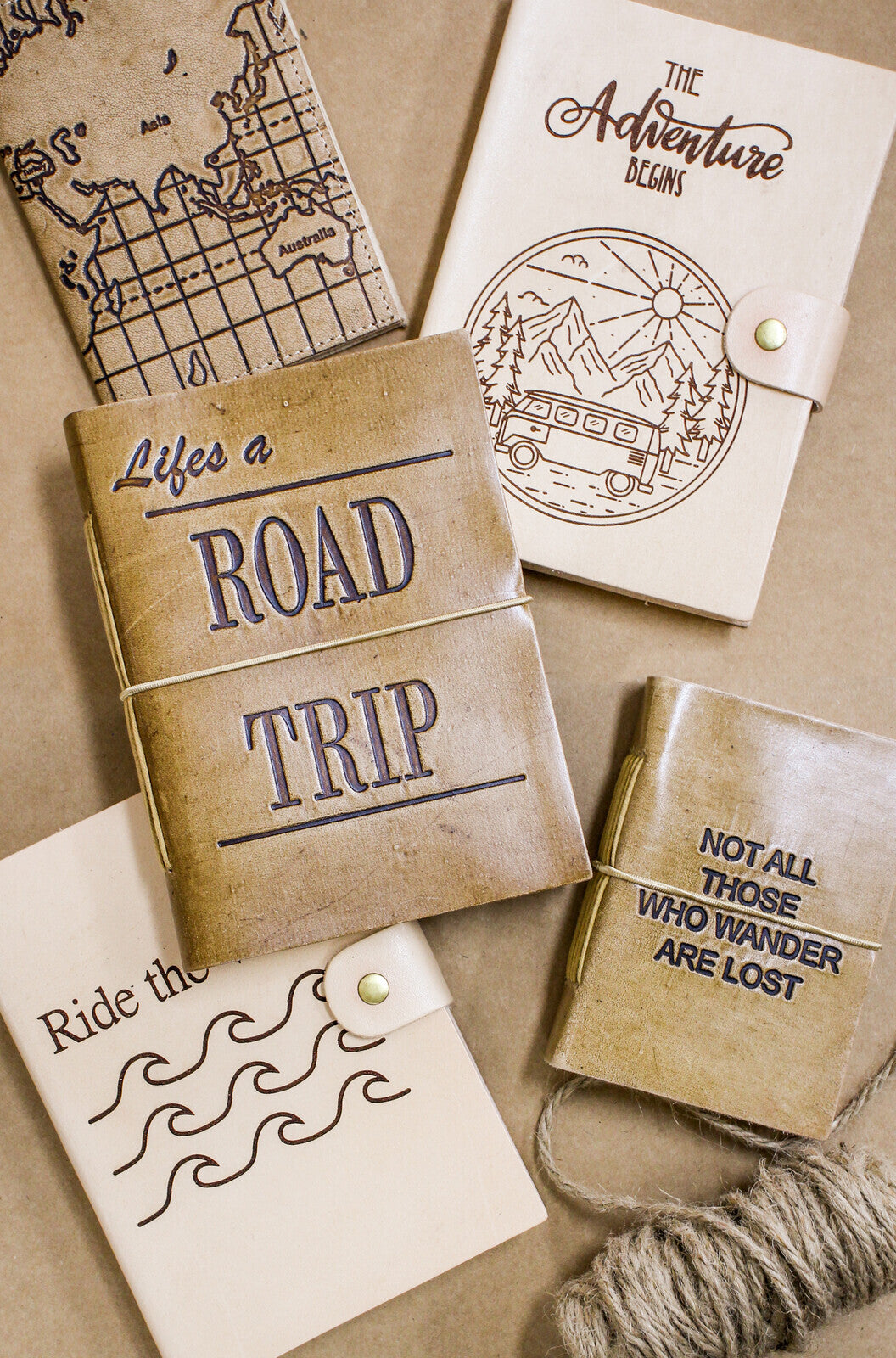 LVD Road Trip Leather/Paper 18cm Notebook Writing Journal - Brown