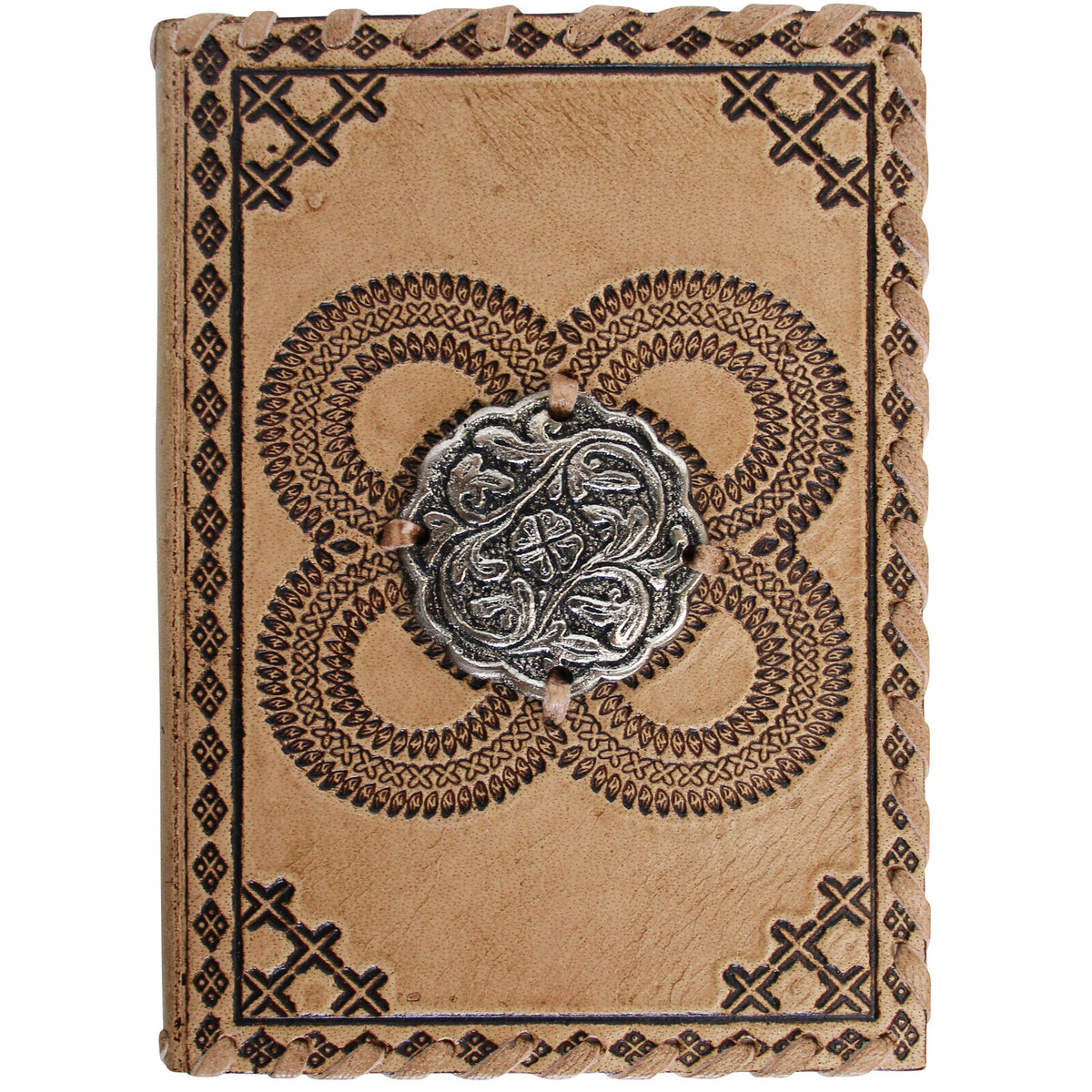 LVD Medal Small Leather/Paper 13cm Notebook Writing Journal - Natural