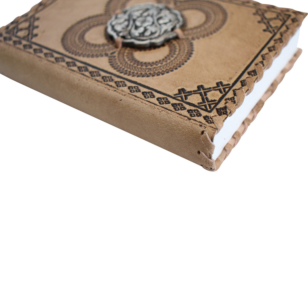 LVD Medal Small Leather/Paper 13cm Notebook Writing Journal - Natural