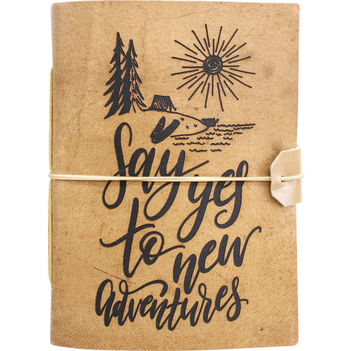 LVD Yes To Adventure Leather/Paper 18cm Notebook - Brown