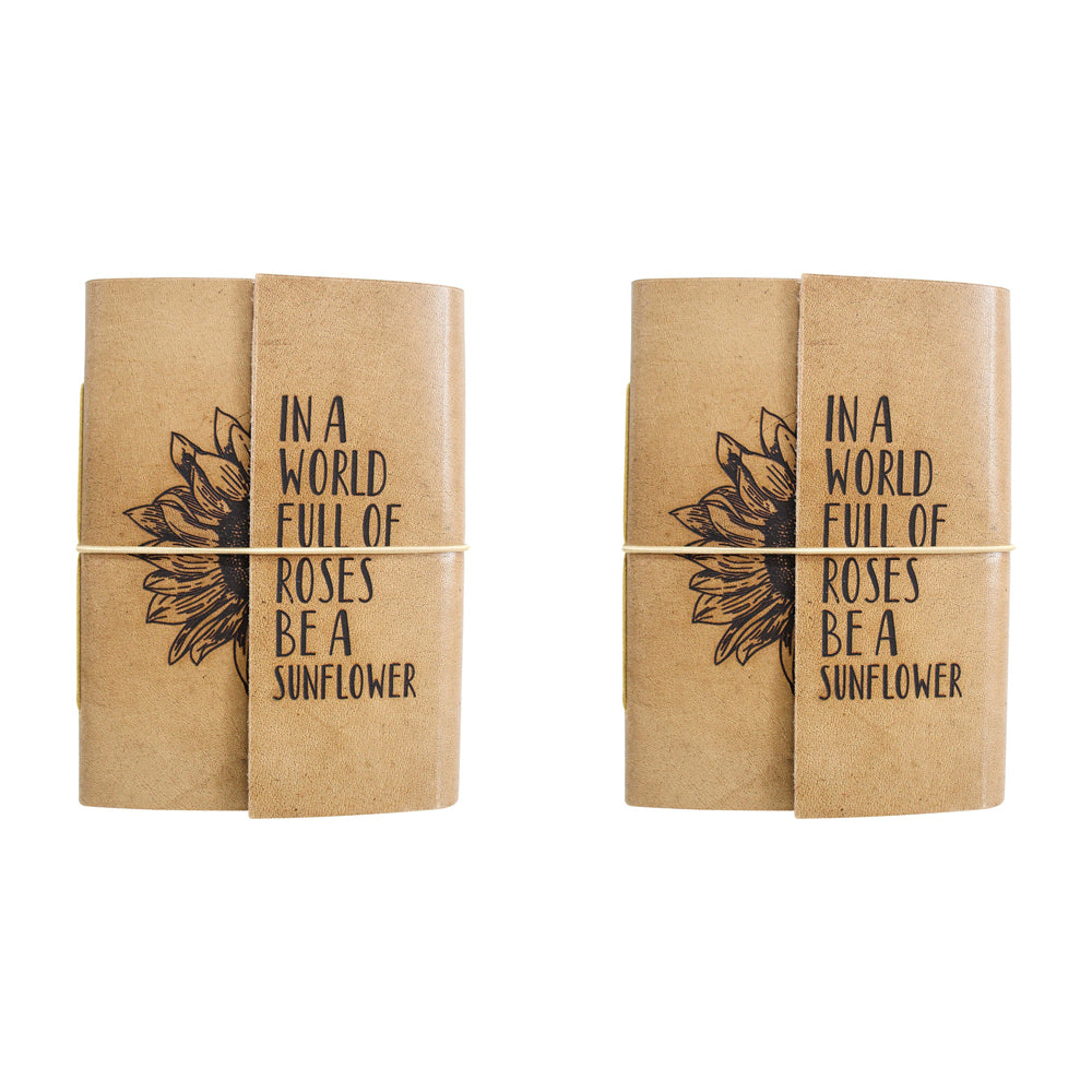 2PK LVD Leather Note Book Sunflower Stylish Hard Cover Journal/Diary