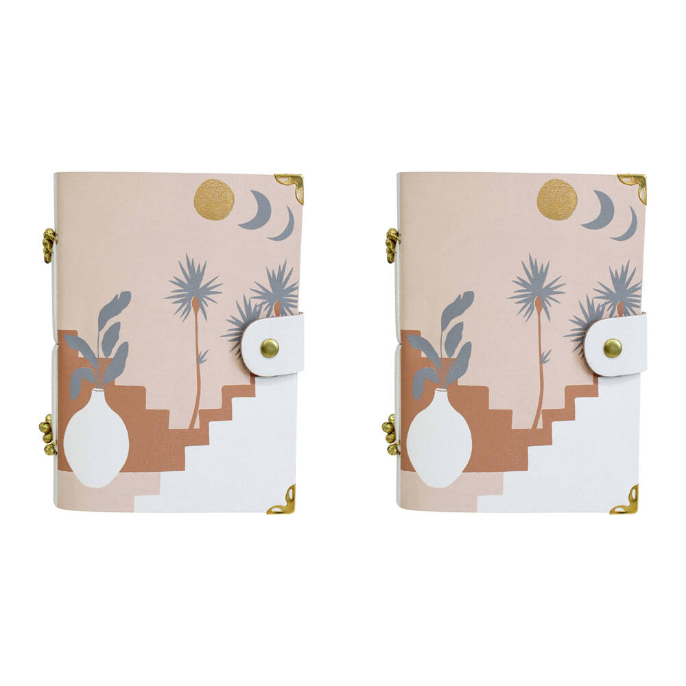 2PK LVD Leather Notebook Writing Stationery 18x13cm - Morroc Moon