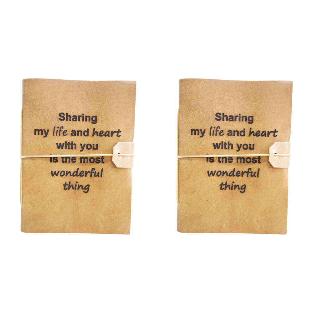 2PK LVD Leather Cover Paper Notebook Writing Journal 18x13cm Sharing My Life