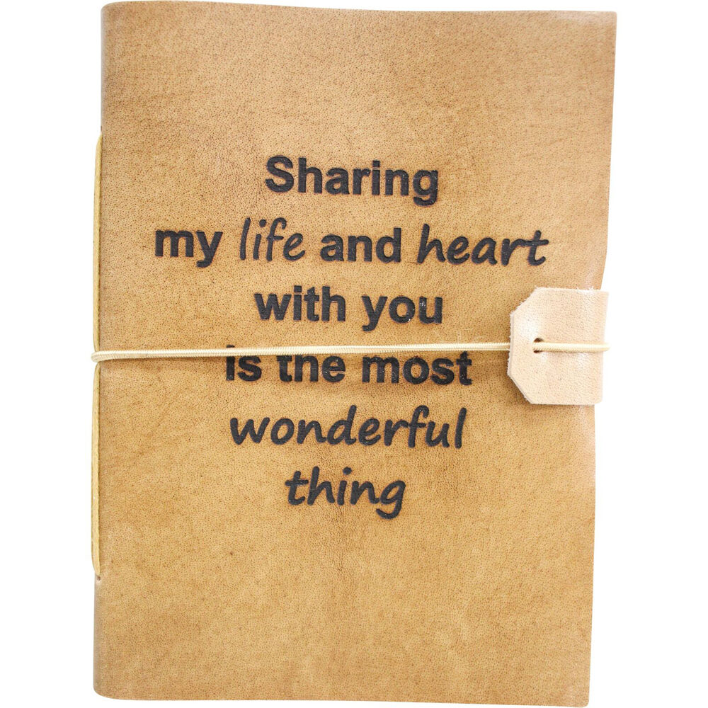 2PK LVD Leather Cover Paper Notebook Writing Journal 18x13cm Sharing My Life