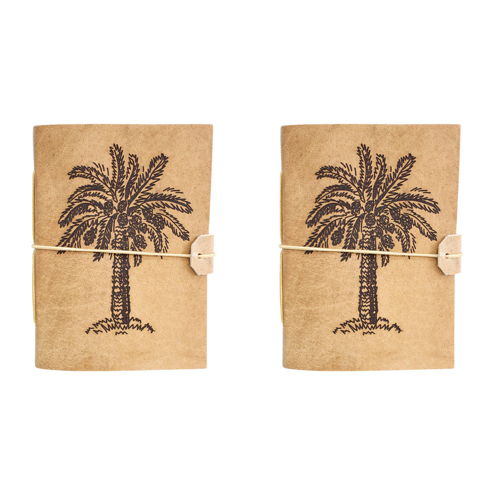 2PK LVD Leather Date Palm Decorative Notebook Diary/Journal