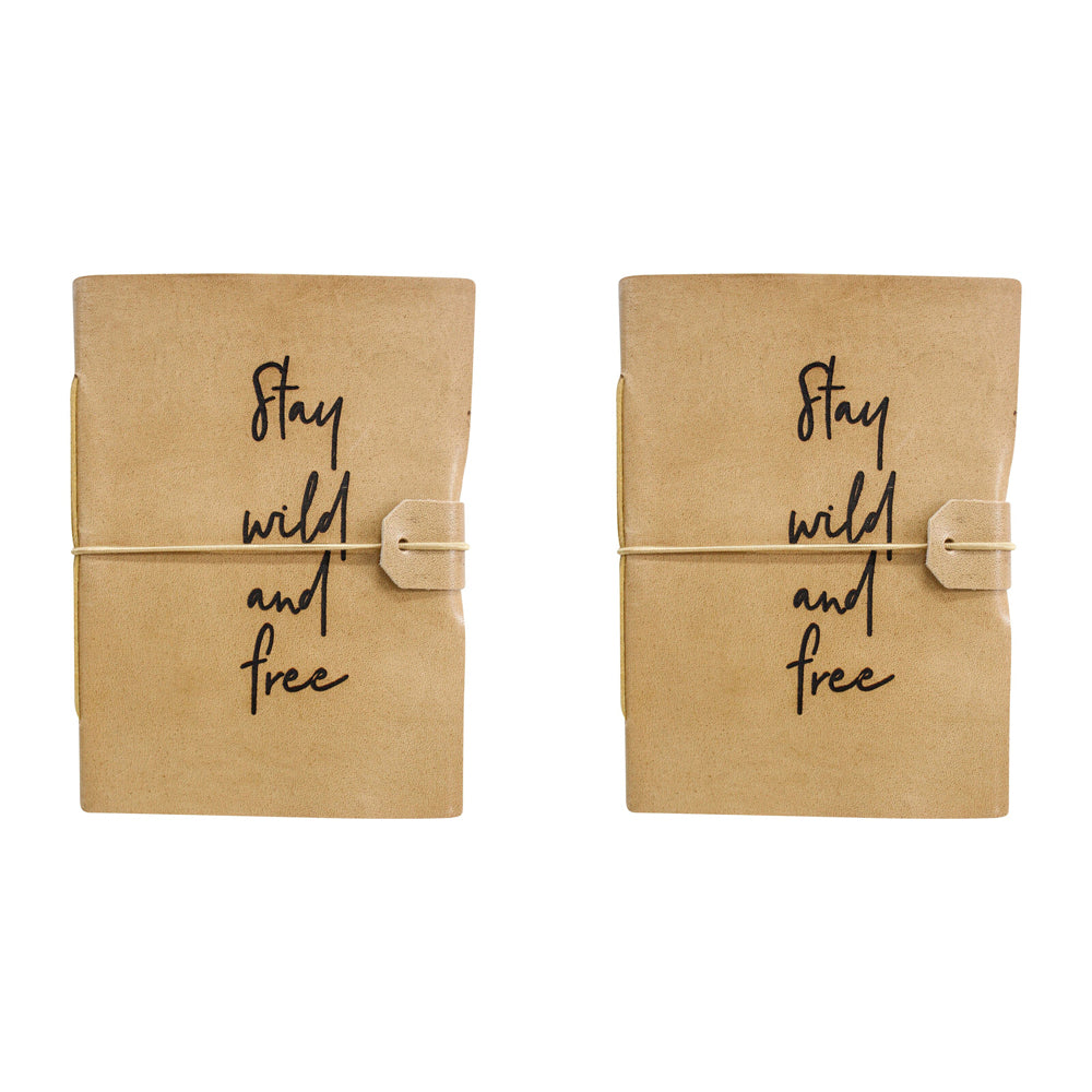 2PK LVD Leather Note Book Wild And Free Stylish Hard Cover Journal/Diary