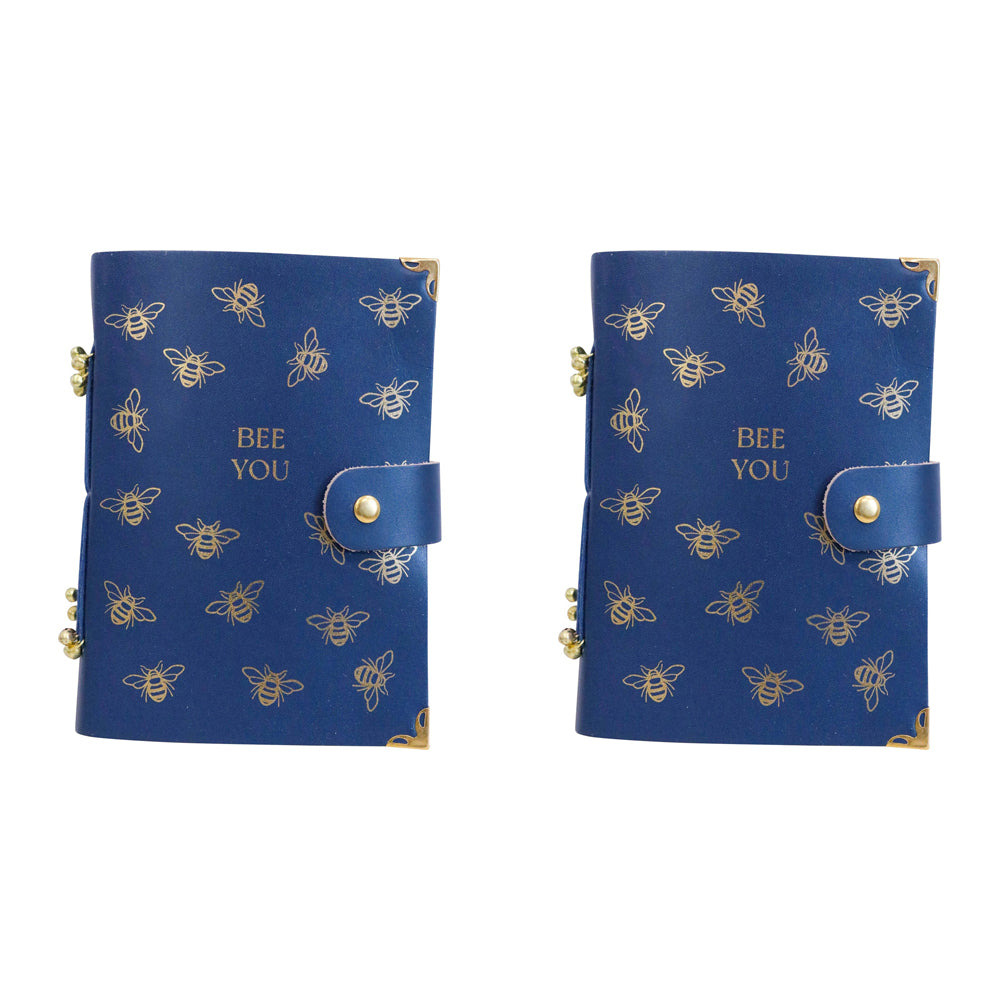 2PK LVD Leather Note Book Bee Stylish Hard Cover Journal/Diary