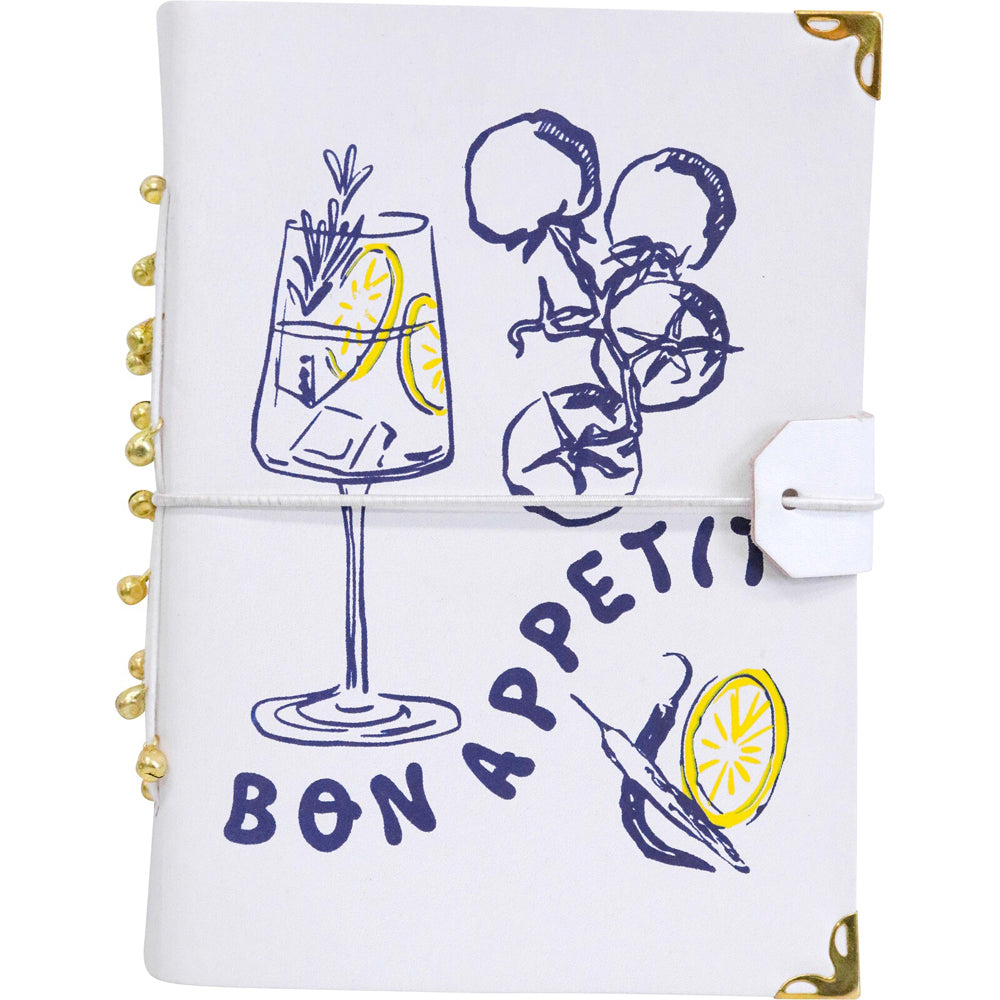 2PK LVD Leather Note Book Bon Appetit Stylish Hard Cover Journal/Diary
