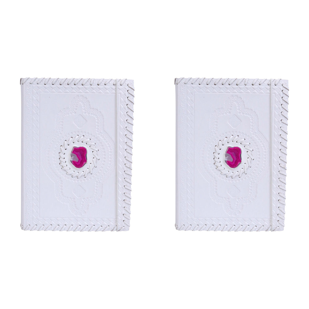 2PK LVD Leather Note Book Pink Gem Stylish Hard Cover Journal/Diary