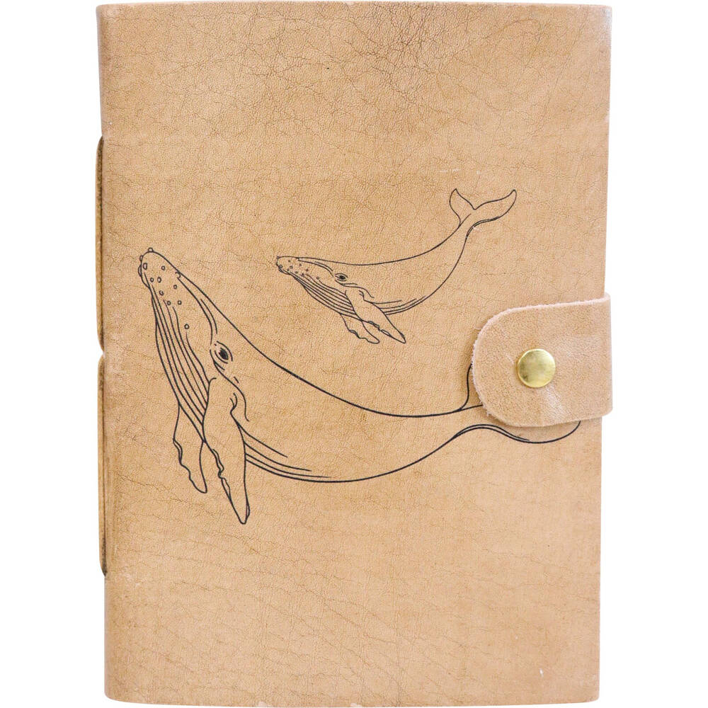 2PK LVD Leather Notebook Writing Stationery 18x13cm - Whale Natural