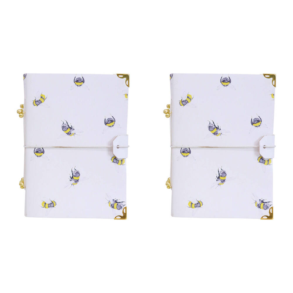 2PK LVD Leather Notebook Writing Stationery 18x13cm - Bumble Bee