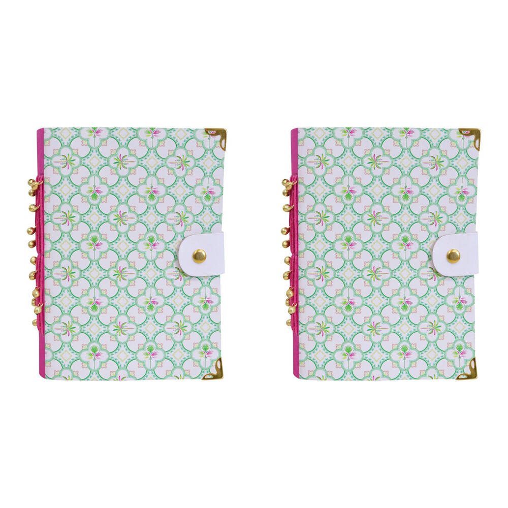 2PK LVD Leather Notebook Writing Stationery 18x13cm - Moroccan Mojito