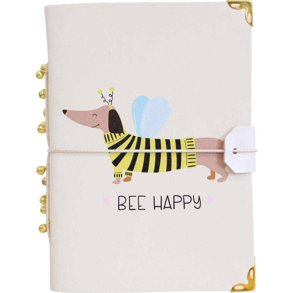 2PK LVD Leather Notebook Writing Stationery 18x13cm - Dachshund Bee