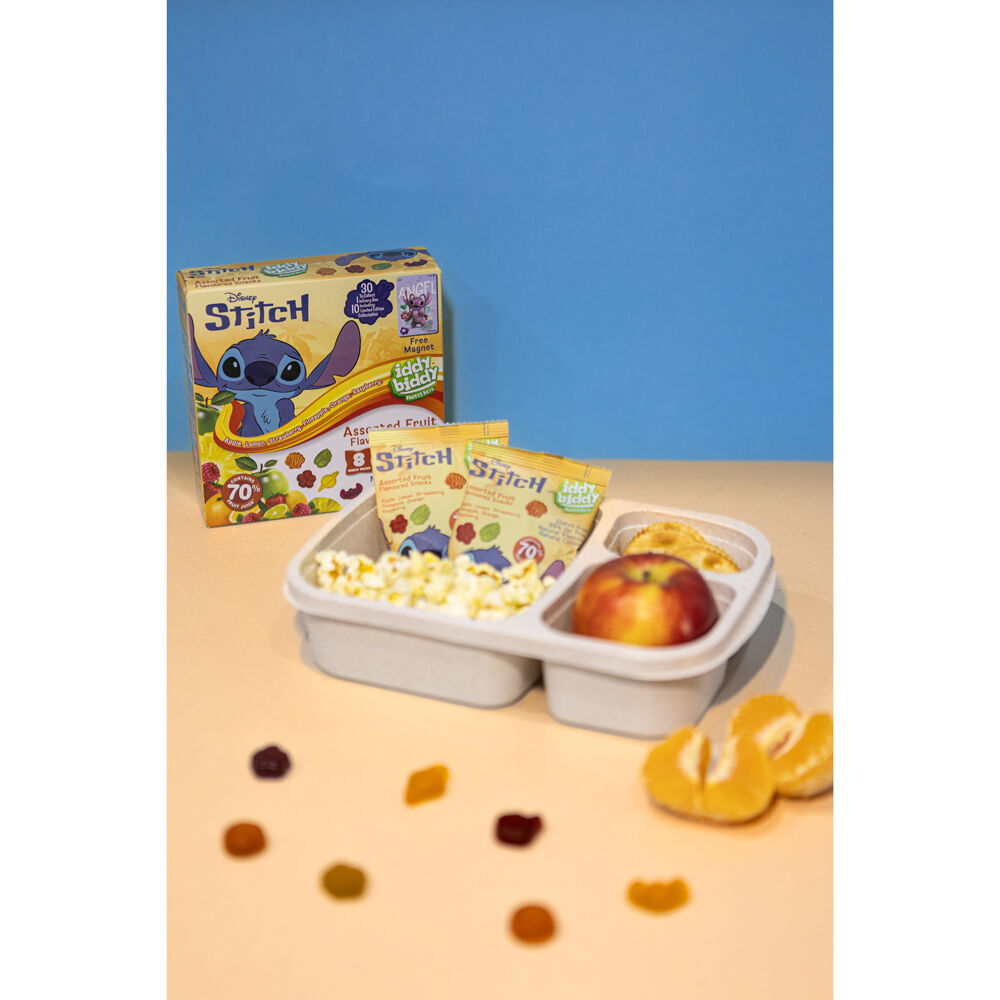12PK Iddy Biddy Lilo & Stitch 160g Assorted Fruit Flavoured Snacks