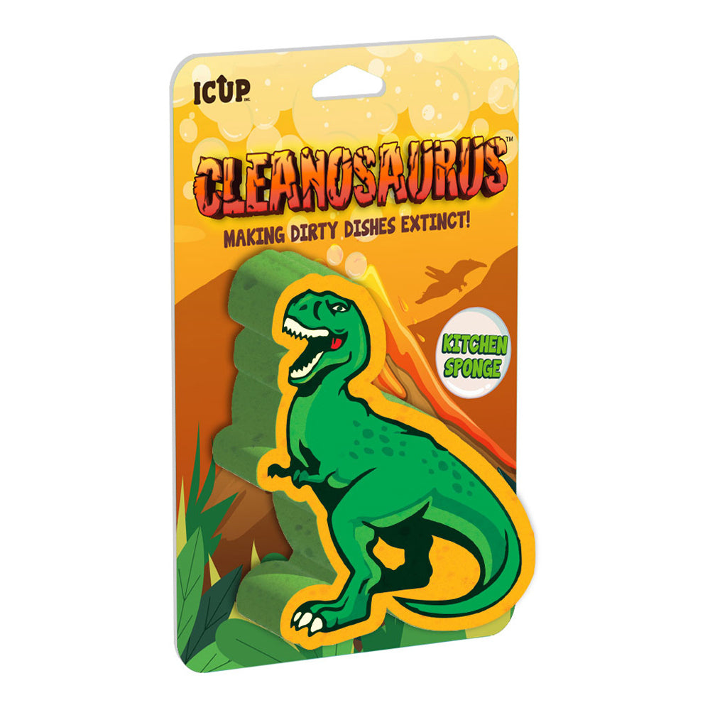 2PK iCUP Inc Cleanosaurus 11cm Kitchen Dishwashing Sponge - Green