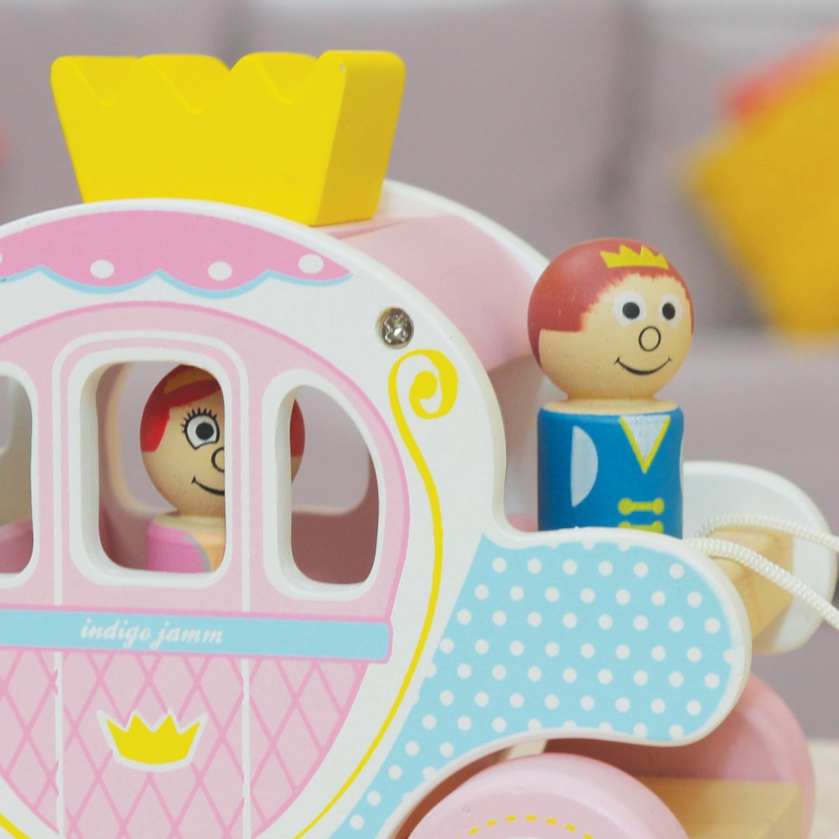 Indigo Jamm 32cm Princess Polly's Carriage Kids Wooden Toy Set 18m+