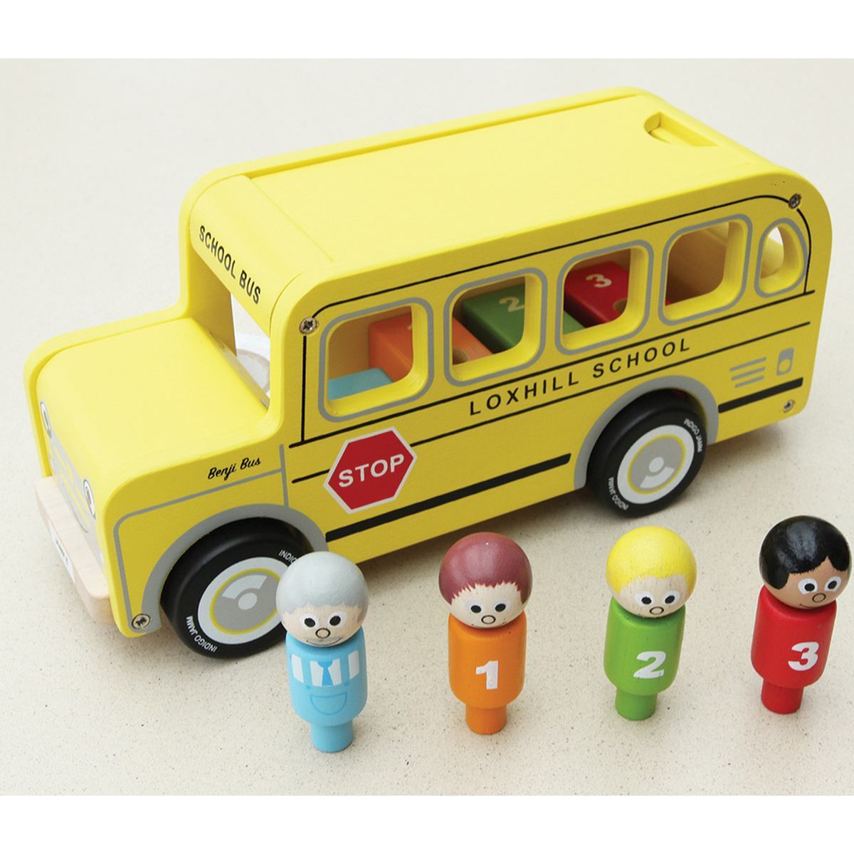 Indigo Jamm 27cm Benji Bus Kids/Children Wooden Toy Set 18m+