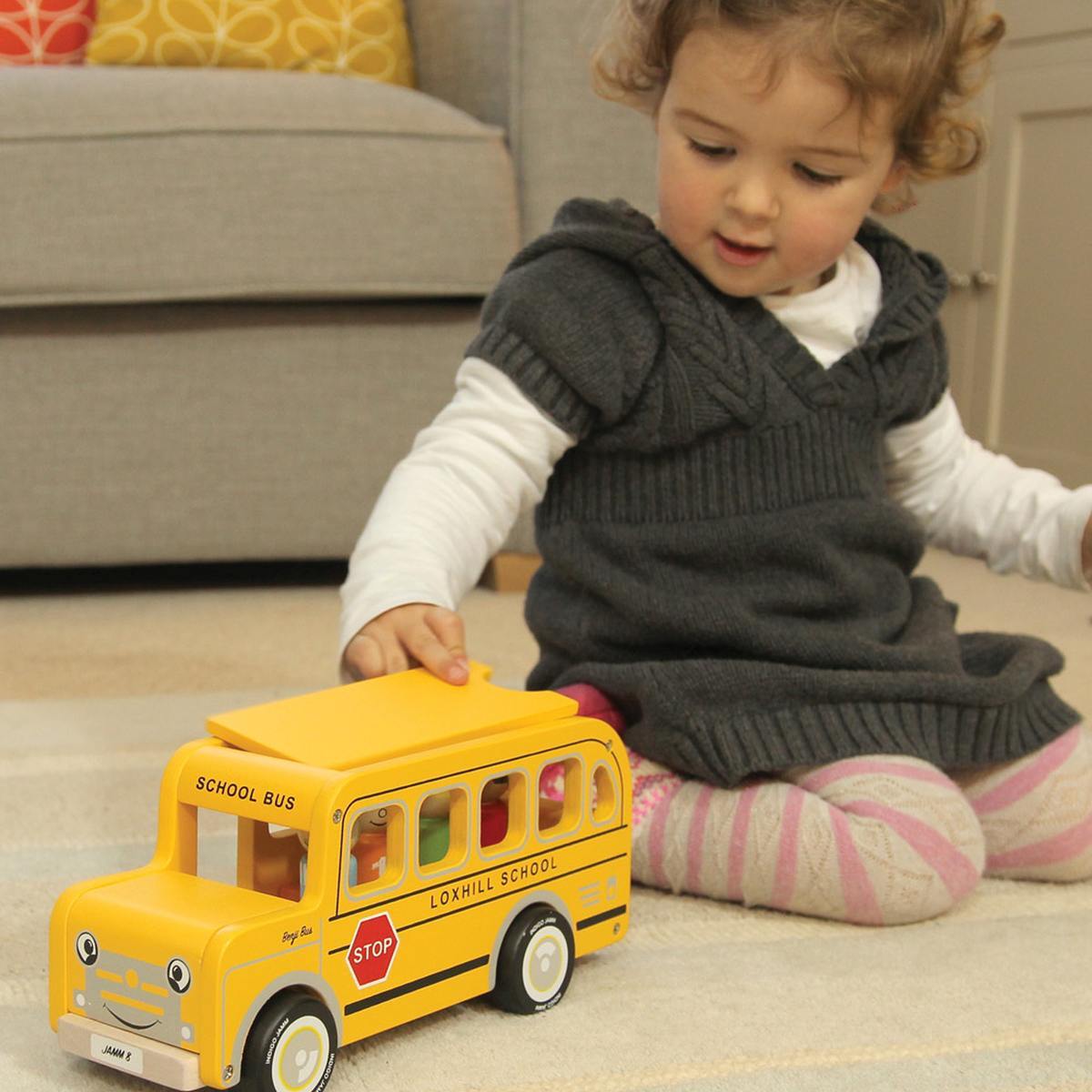 Indigo Jamm 27cm Benji Bus Kids/Children Wooden Toy Set 18m+