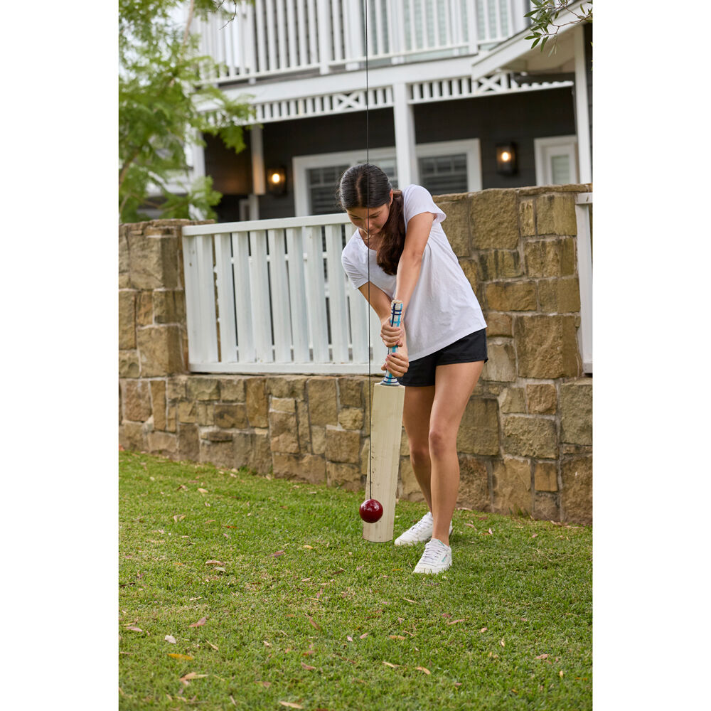 Sklz Cricket Bat Ball Trainer For Batting Practise and Hand-Eye Coordination Red