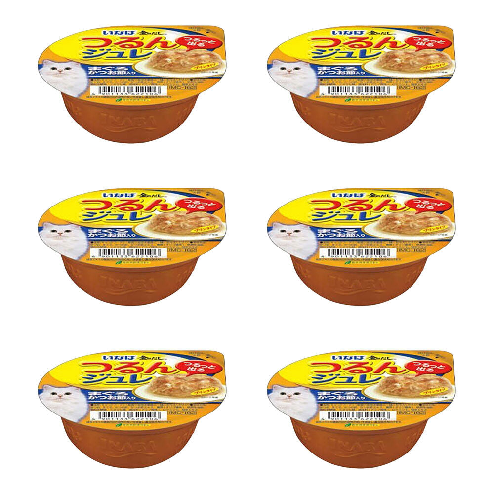 6PK Ciao Tuna Flake w/ Sliced Bonito in Soft Jelly Cat/Kitten Pet Food Pack