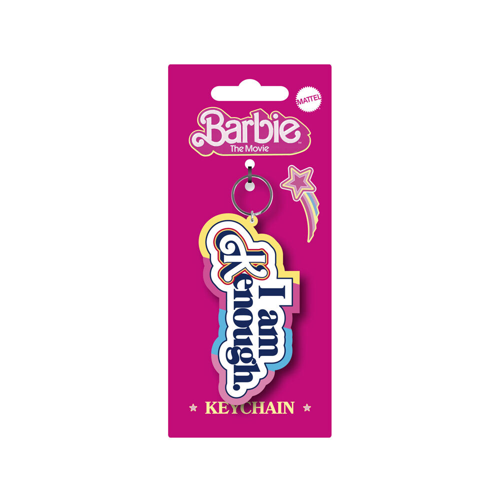 5PK Impact Rock Merchandise Barbie Movie I am Kenough PVC Keyring 9cm Multicoloured