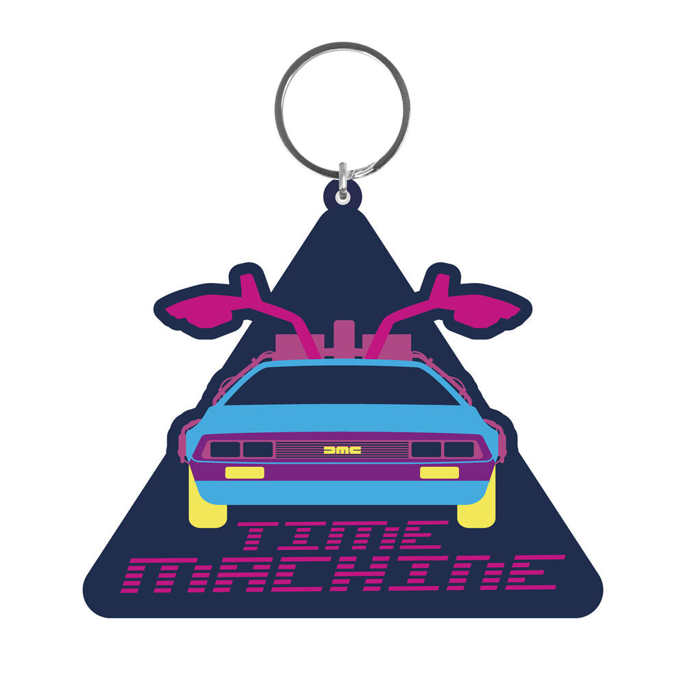 5PK Back To The Future Time Machine PVC Latex Free Keyring 9cm Multicoloured