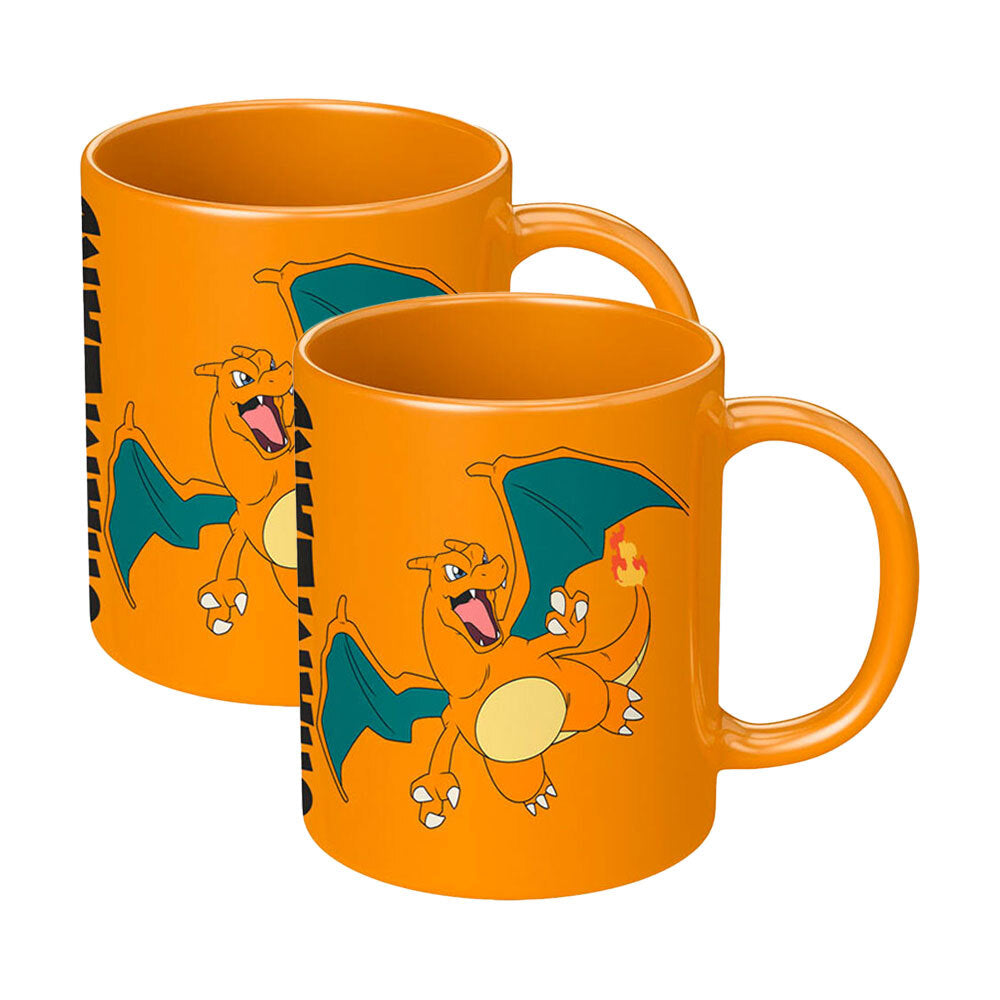 2PK Pokemon Charizard Orange Coloured Ceramic Printed Mug