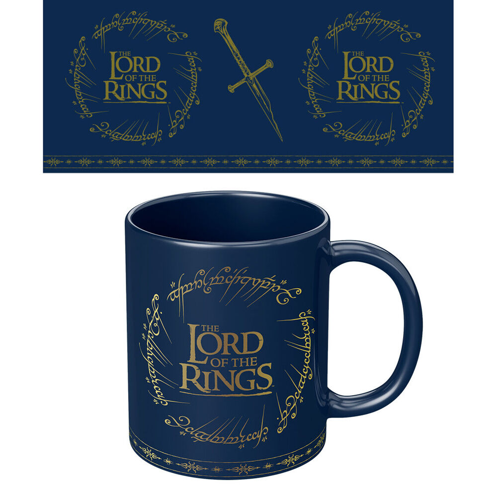 2PK The Lord Of Rings Logo Coloured Coffee Mug Blue and Yellow