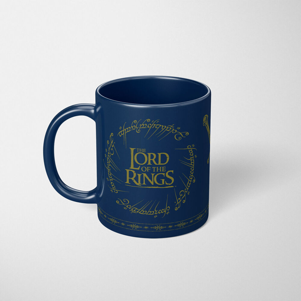 2PK The Lord Of Rings Logo Coloured Coffee Mug Blue and Yellow