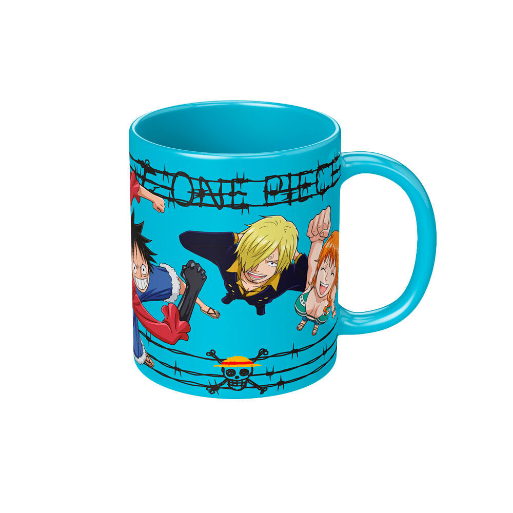 3PK One Piece Characters Ceramic Hot & Cold Drinking Mug Multicolour