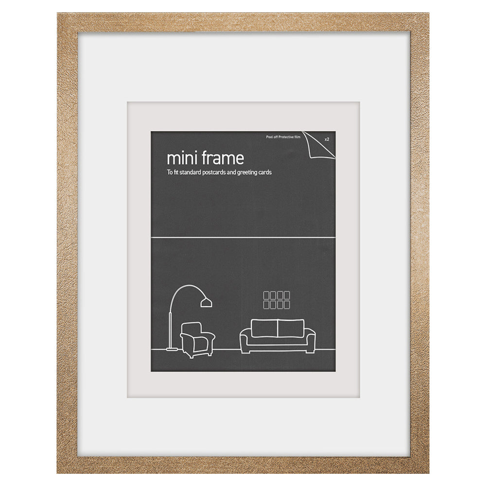 Frames & Hangers Mini Wall Hanging Sleek 21x26cm Postcard Picture Frame Gold