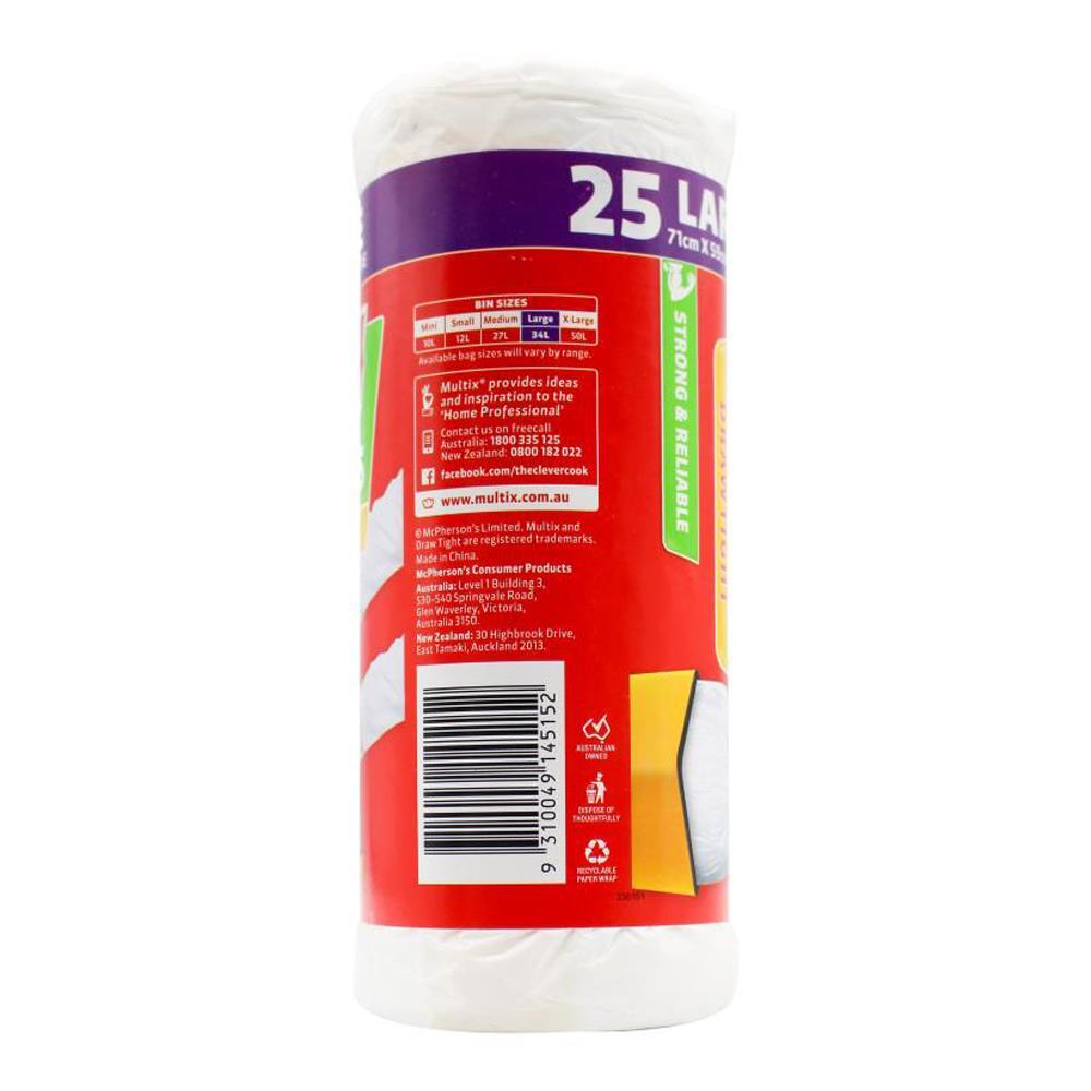 300pc Multix 34L Degradable Tidy Bags Drawtight 71x59cm Large