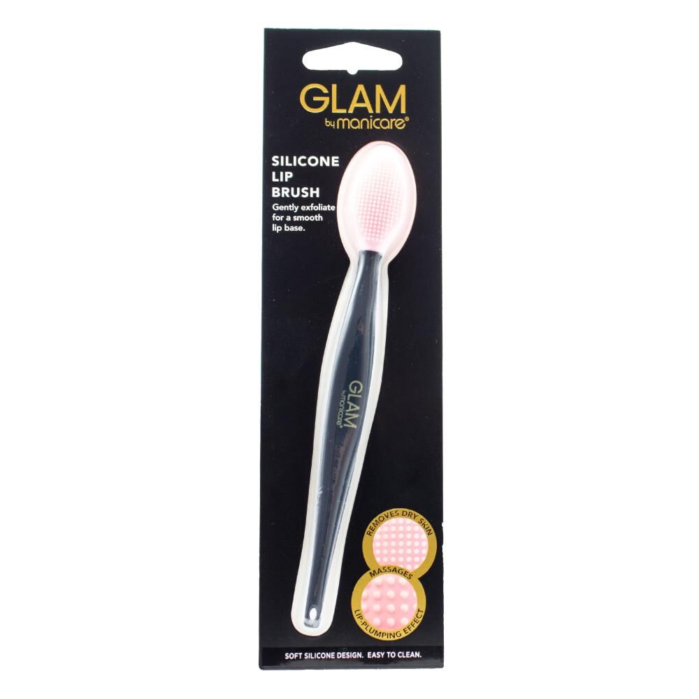 6PK Glam By Manicare Soft Silicone Lip Brush Makeup Tool - Black