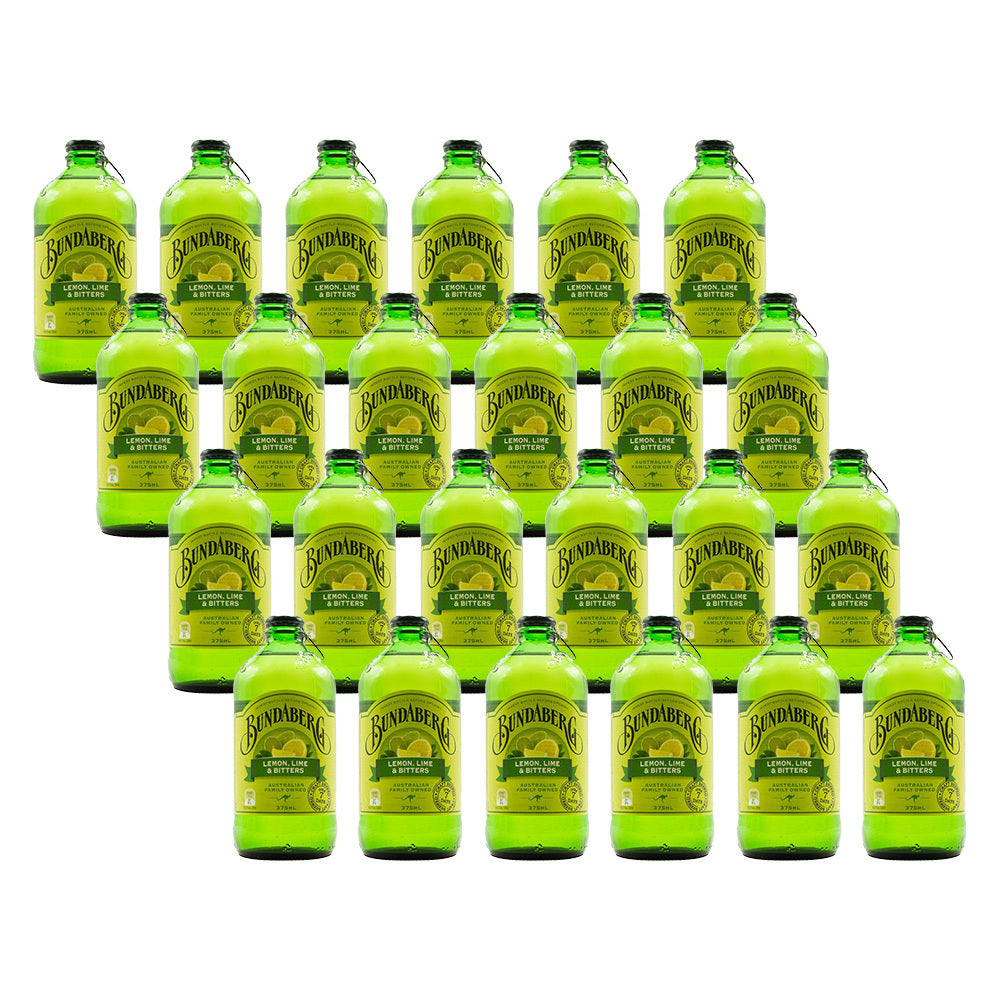 24PK Bundaberg 375ml Lemon Lime & Bitters Non-Alcoholic Flavoured Drink