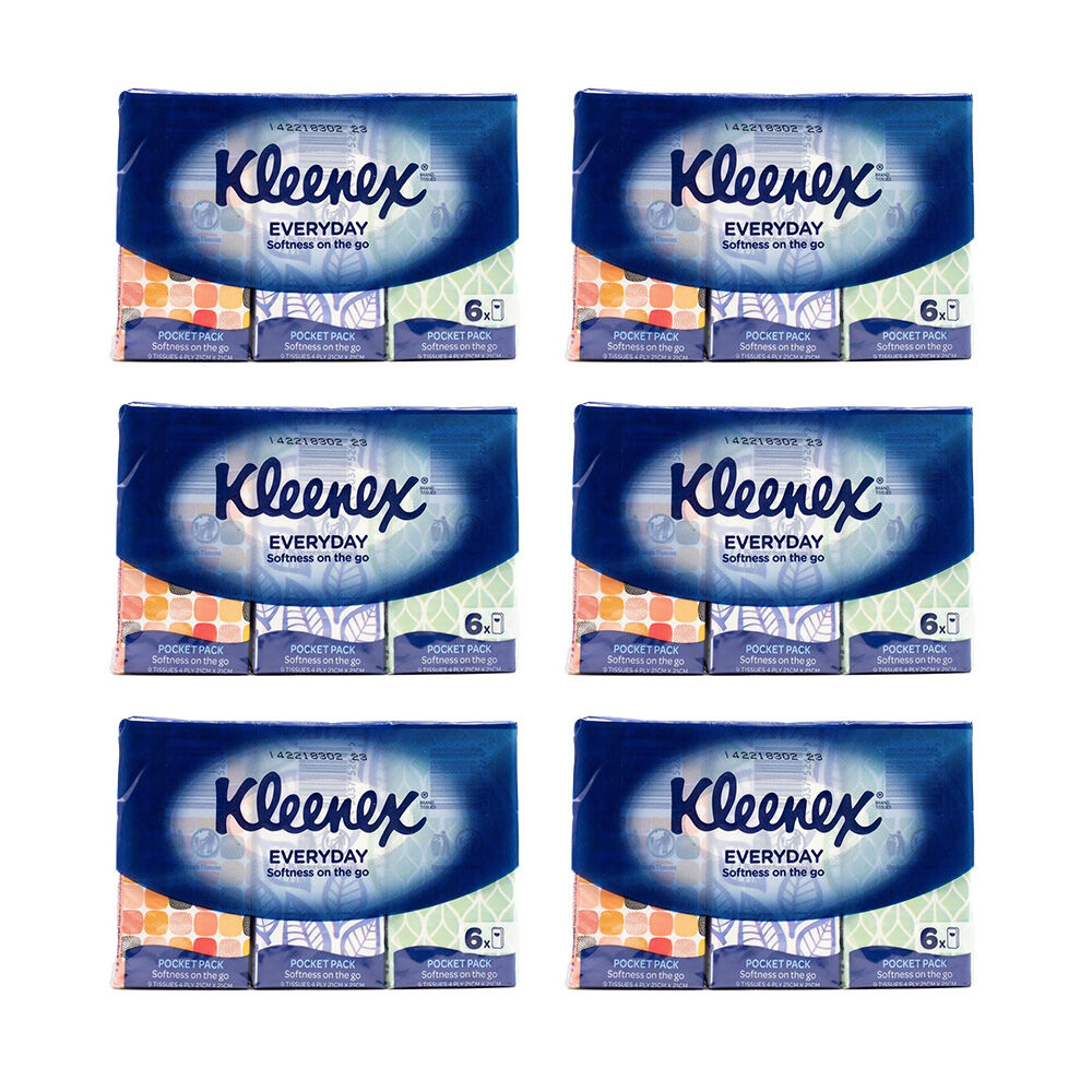 36pc Kleenex 9 Tissues Travel Napkin 4Ply Pocket Pack