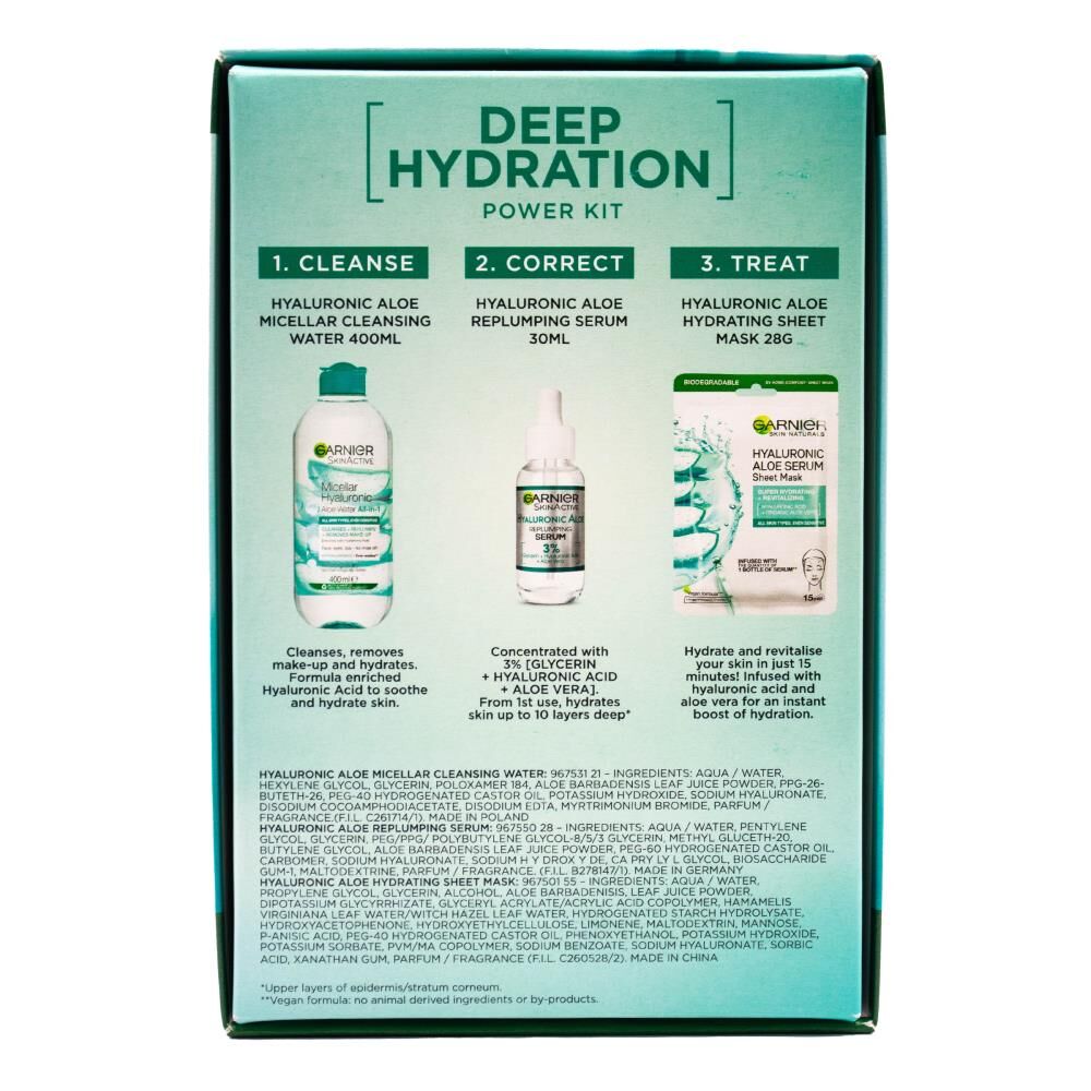 2PK Garnier Deep Hydration Power Kit Womens Skin Care Set