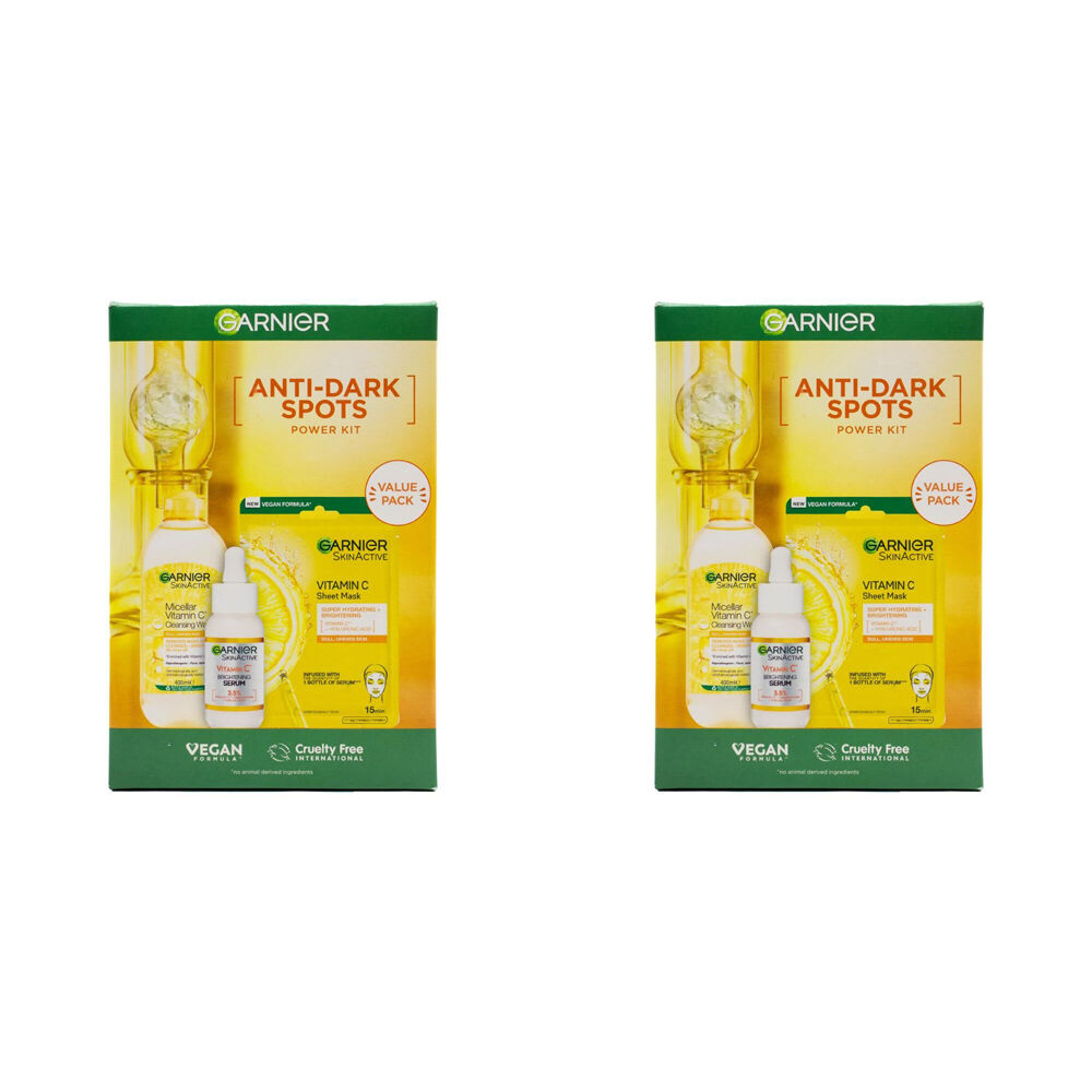 2PK Garnier Anti Dark Spots Power Kit Womens Skin Care Set
